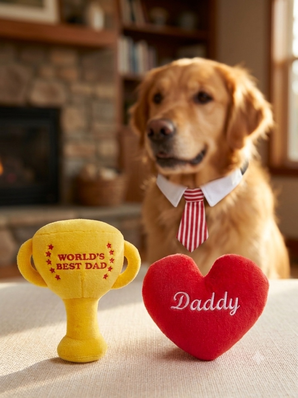 Nicciola "World's Best Dad" Dog Toys & Tie | Lot of 3 – NWOT